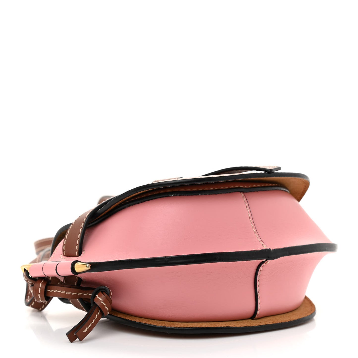 Calfskin Mini Gate Crossbody Bag Pastel Pink Tan