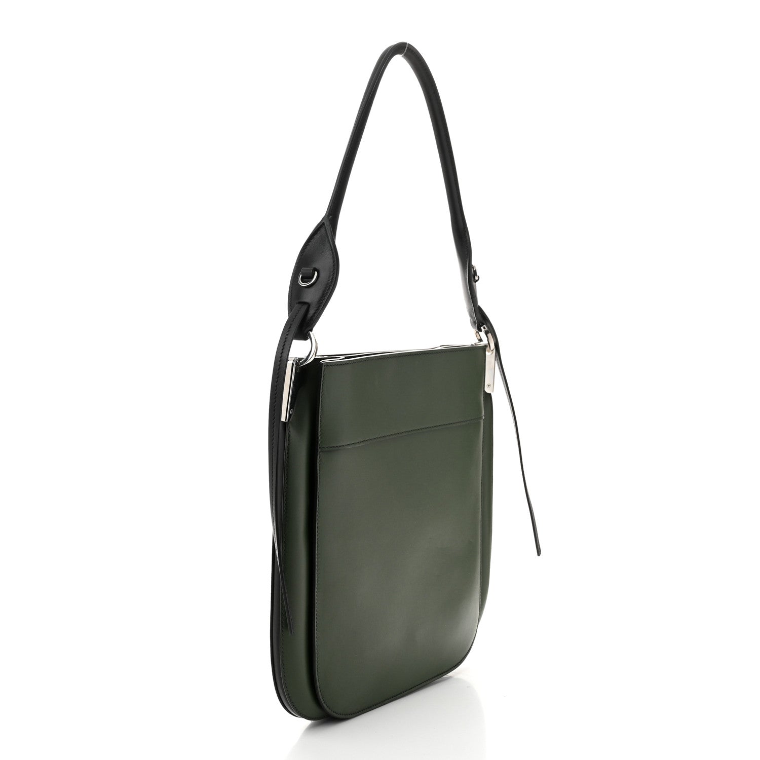Prada City Calfskin Margit Bag Green Black 3 of 11