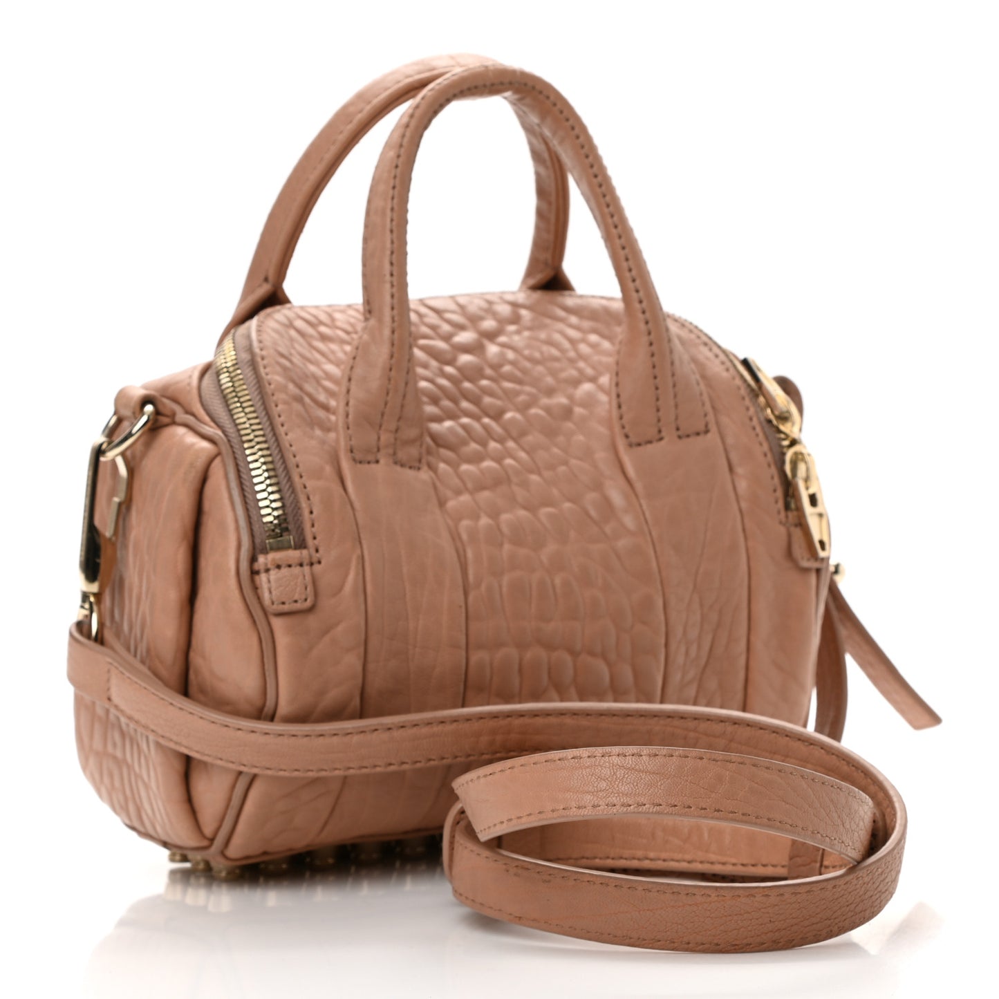 Pebbled Lambskin Mini Rockie Truffle Gold Hardware