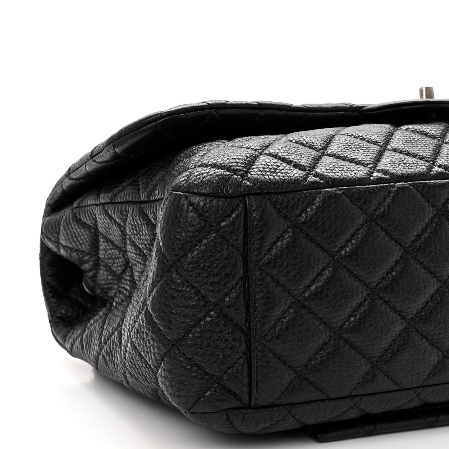 Calfskin Quilted Small XXL Travel Flap Bag Black
