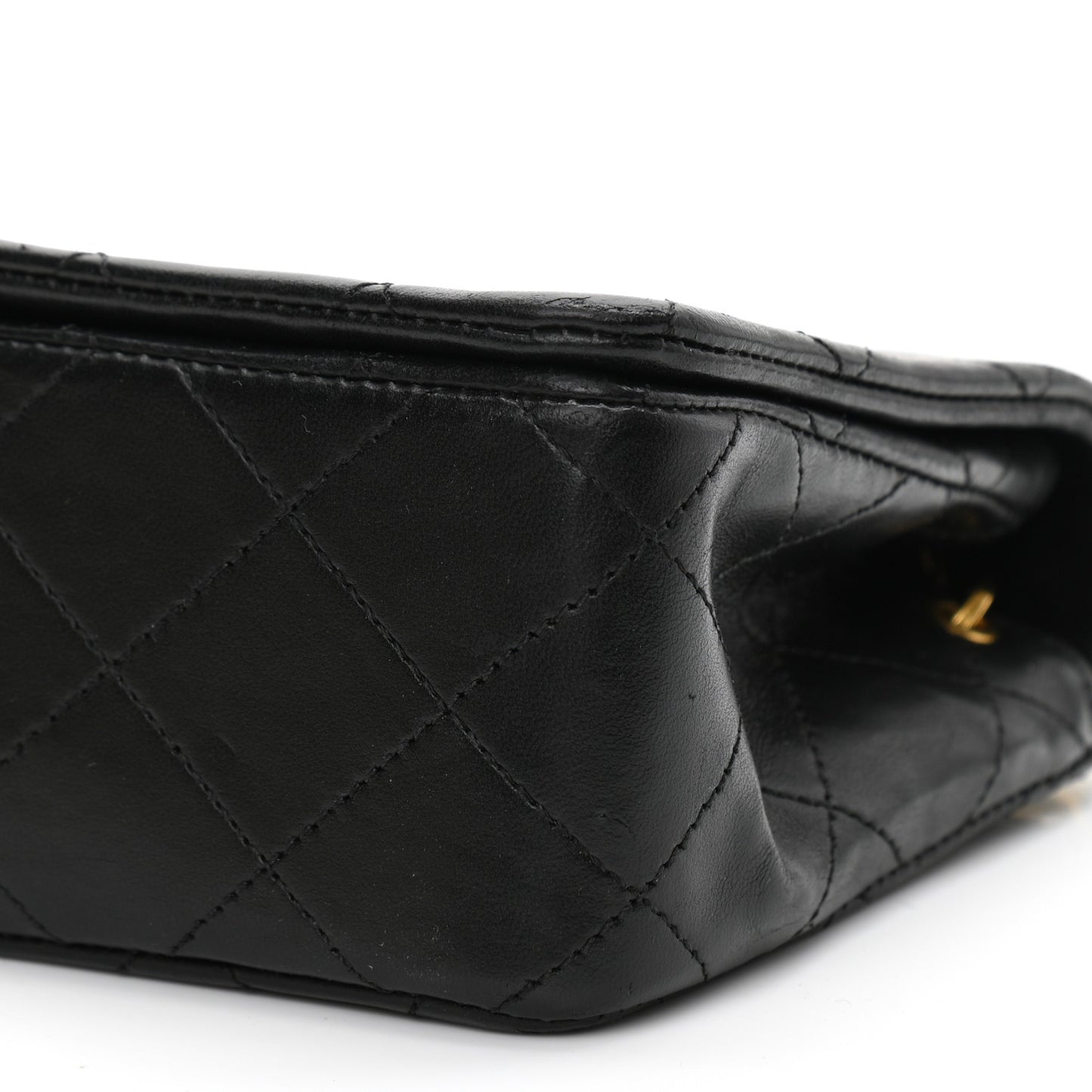 Lambskin Quilted Small Single Flap Bag Black