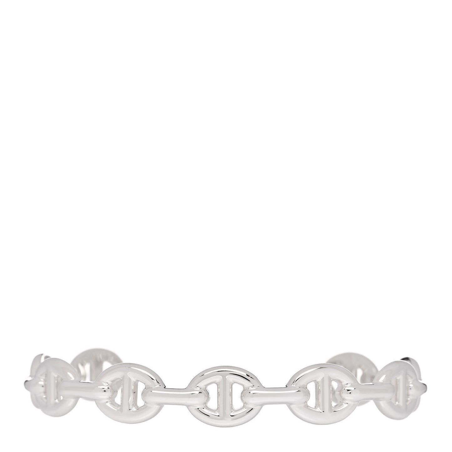 Sterling Silver MM Chaine d'Ancre Enchainee Cuff Bracelet LG