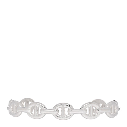 Hermes Sterling Silver MM Chaine d'Ancre Enchainee Cuff Bracelet LG 1 of 5