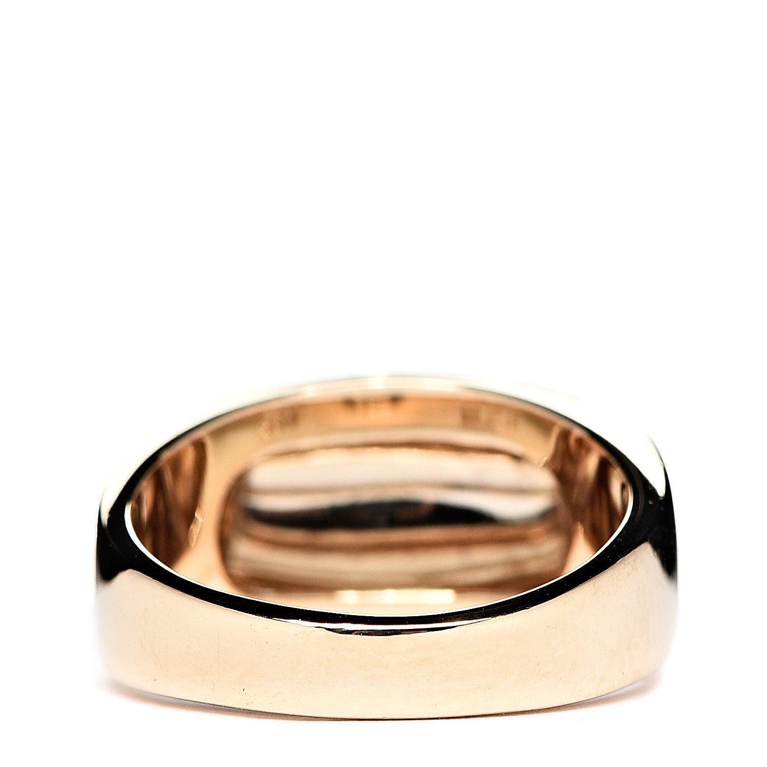 Bulgari 18K White Yellow Gold Tronchetto Logo Ring 50 5.25 3 of 5