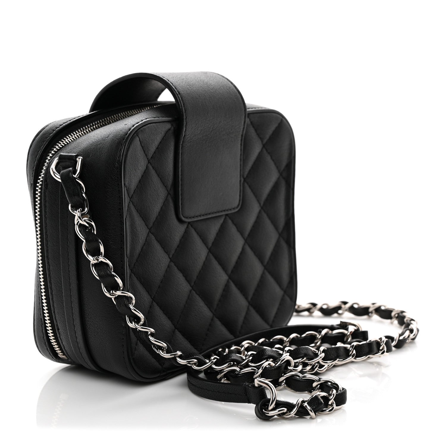 Chanel Lambskin Quilted Mini CC Box Camera Bag Black 3 of 10