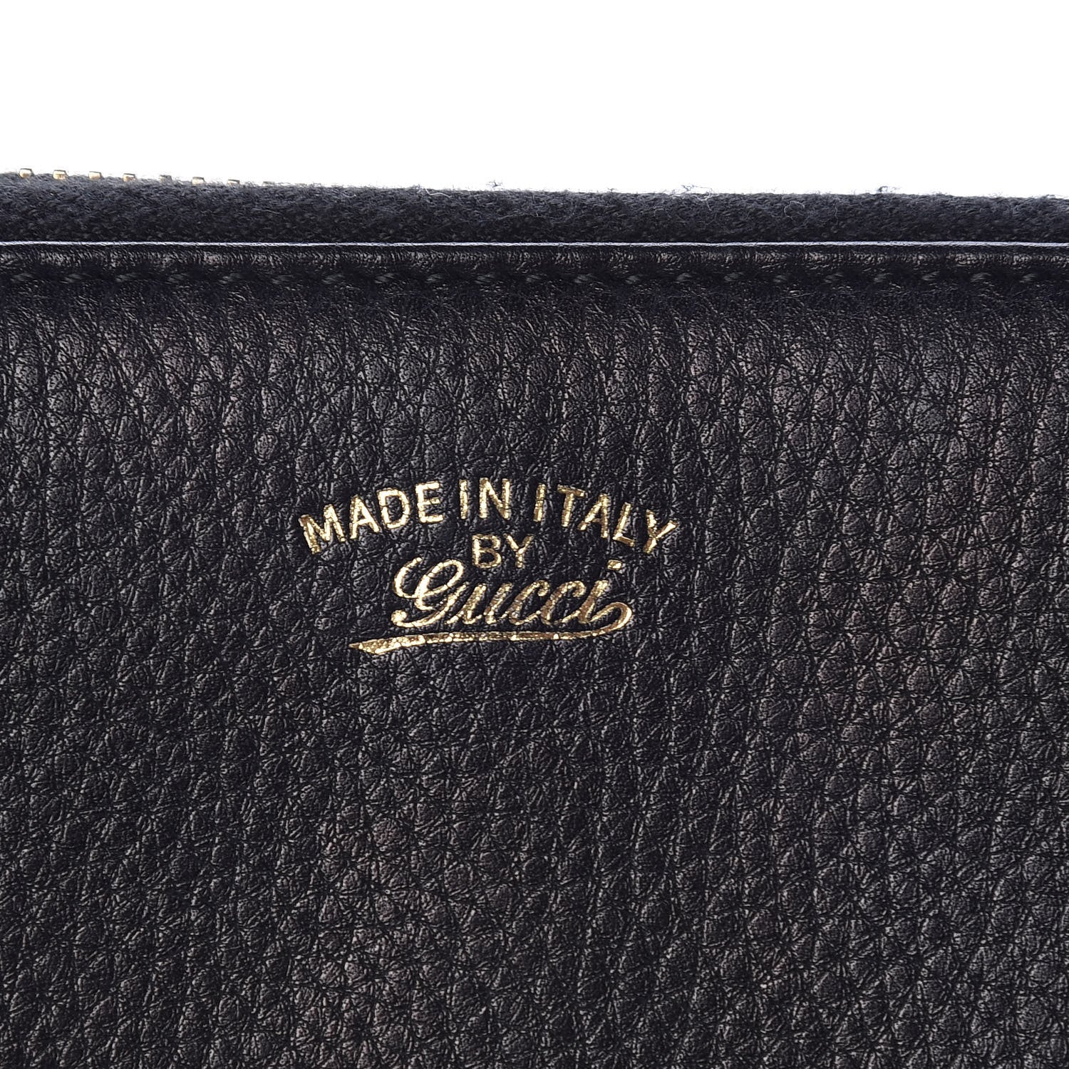 Gucci Pebbled Calfskin Bamboo Tassel Zip Around Wallet Black 7 of 10