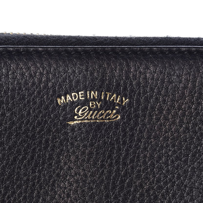 Gucci Pebbled Calfskin Bamboo Tassel Zip Around Wallet Black 7 of 10