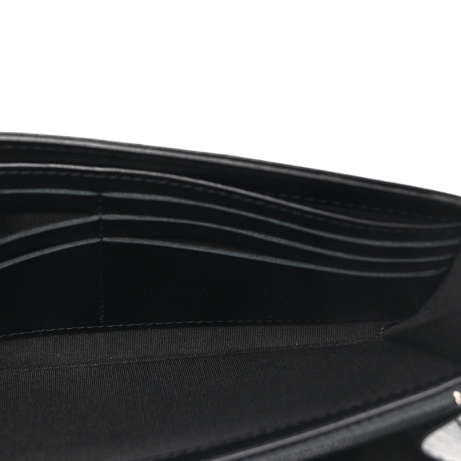 Chanel Goatskin Embossed Camellia Large Gusset Flap Wallet Black 5 of 8