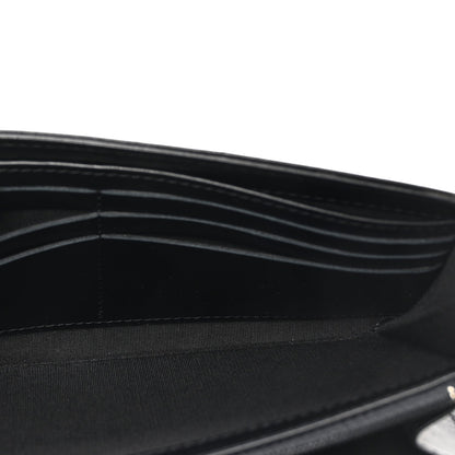 Chanel Goatskin Embossed Camellia Large Gusset Flap Wallet Black 5 of 8