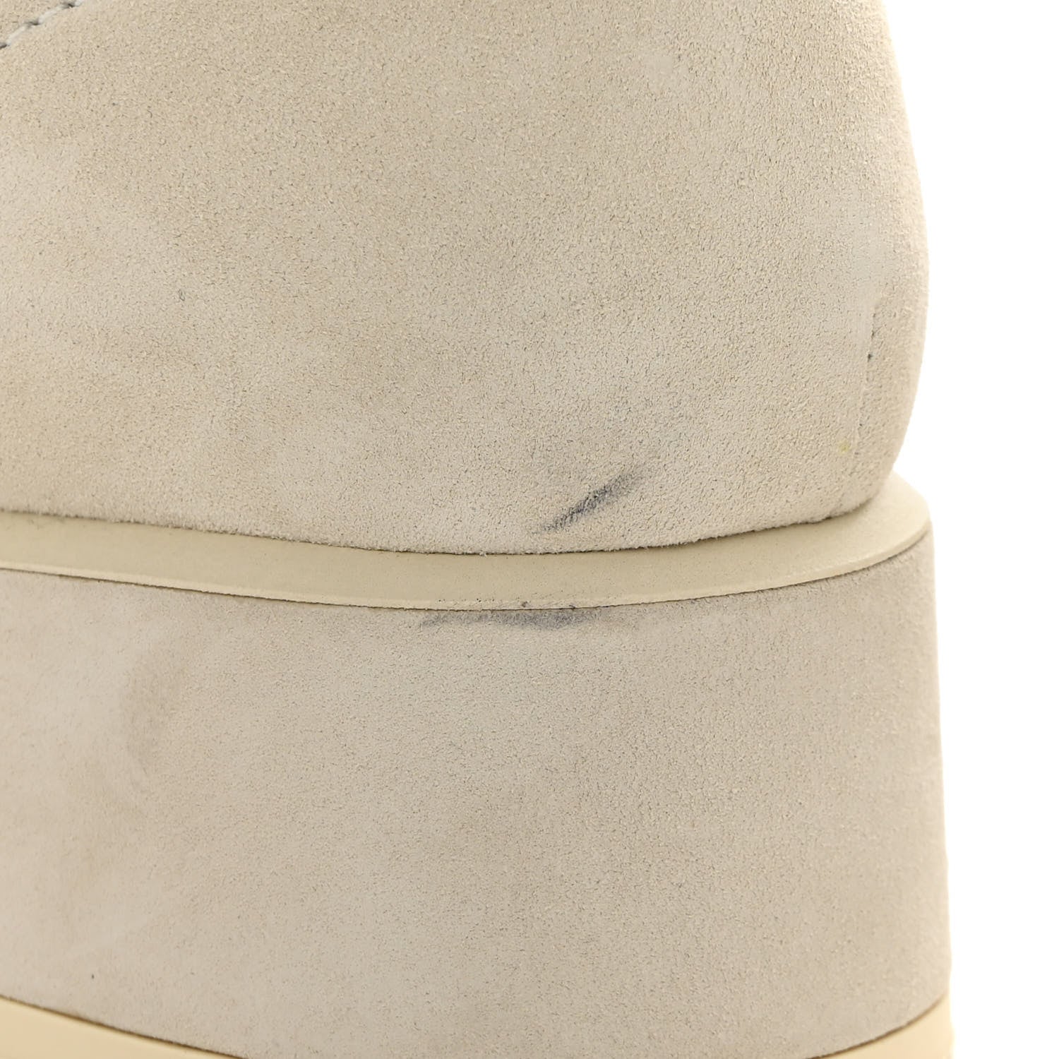 Chanel Suede Pony Hair Shearling Lace Up Combat Boots 40 White 10 of 11