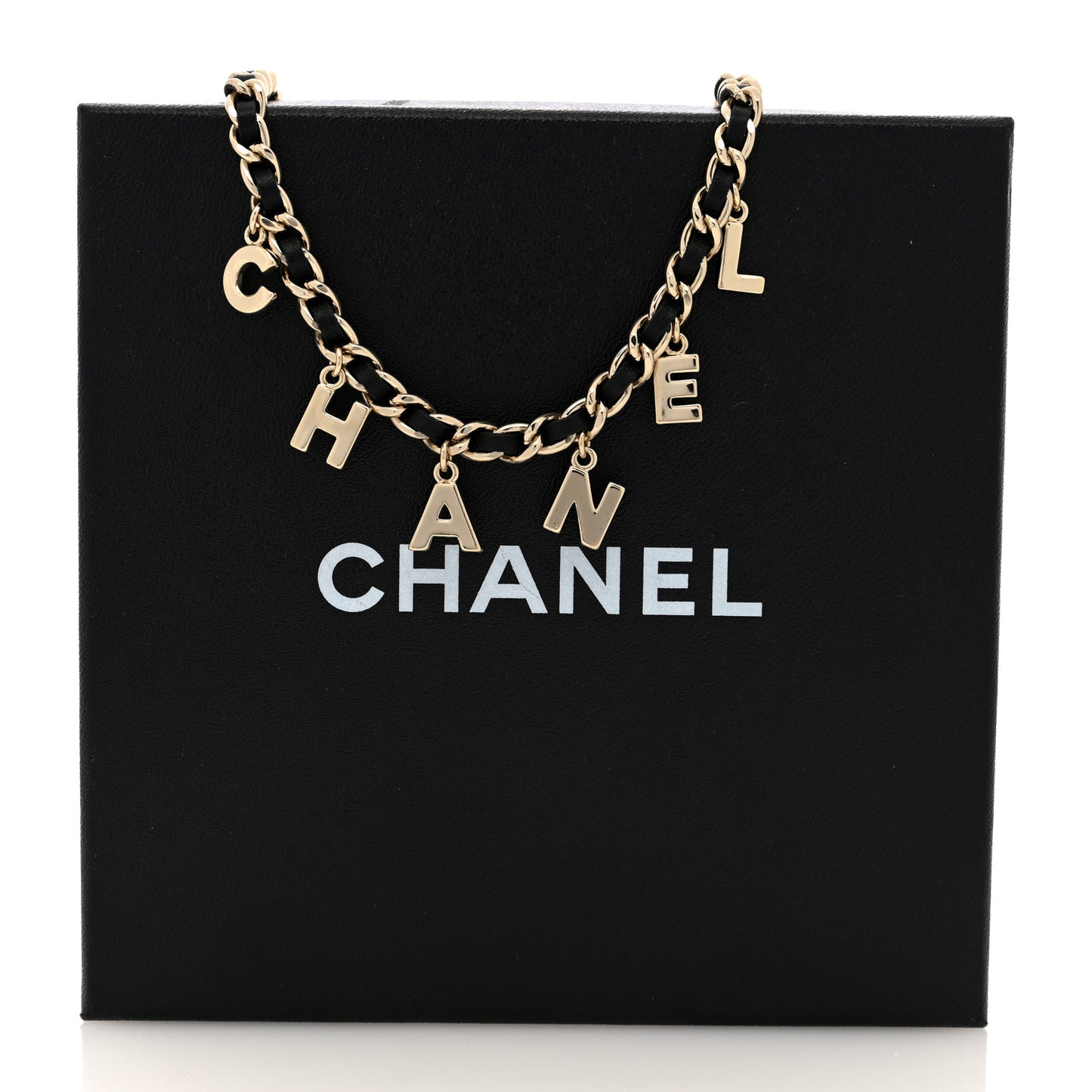 Lambskin Metal CC Chain Logo Belt Gold