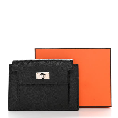 Hermes Epsom Kelly Pocket Compact Wallet Black 9 of 9