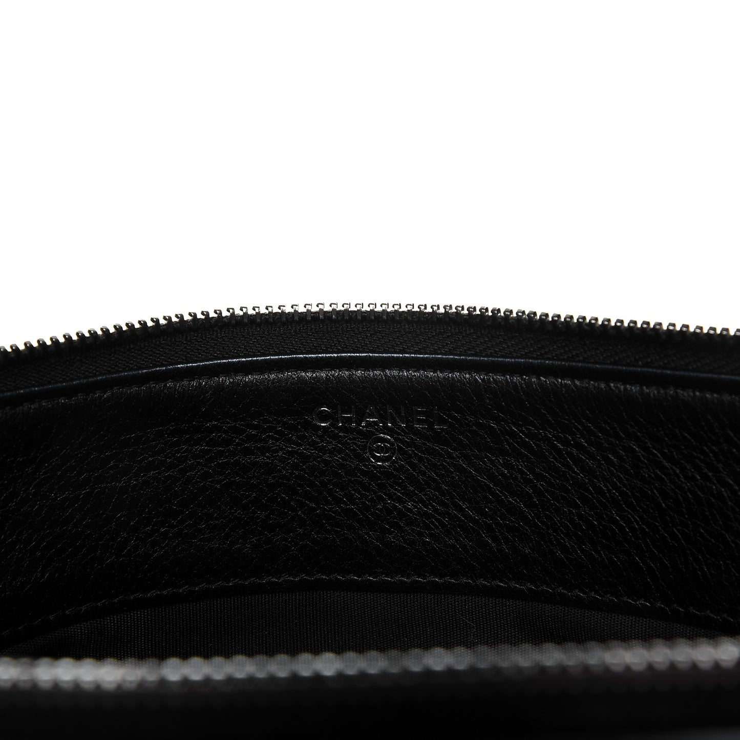 Calfskin Quilted Small Zipped Boy Pouch Black