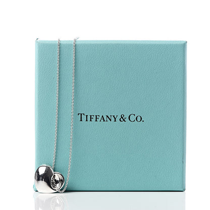 Tiffany Sterling Silver Folded Heart Pendant Necklace 6 of 6