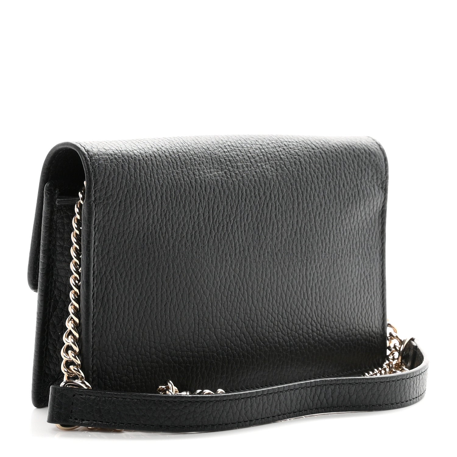 Gucci Dollar Calfskin Interlocking G Chain Wallet Black 3 of 10
