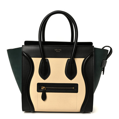 Celine Baby Grained Calfskin Nubuck Micro Tri-Color Luggage Teal 1 of 10