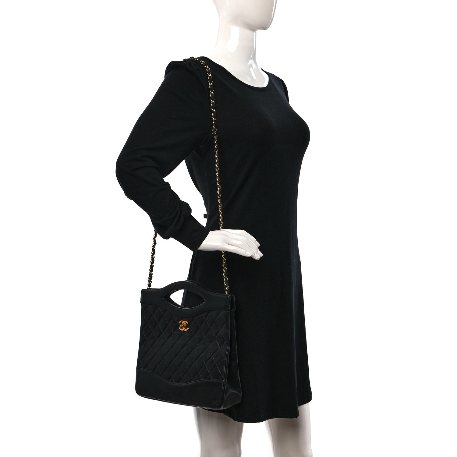 Chanel Lambskin Quilted 31 Shopping Bag Black 3 of 9
