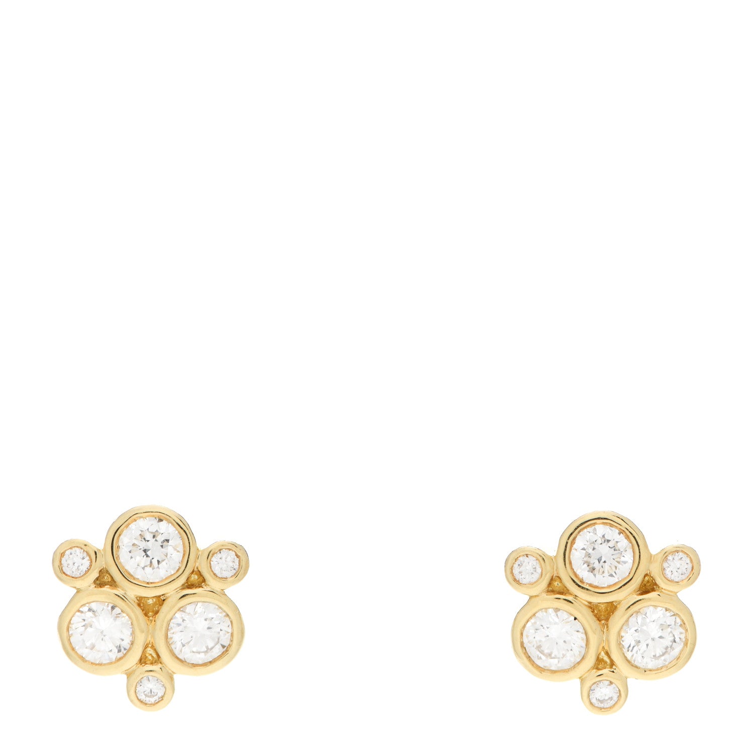 Temple St. Clair 18K Yellow Gold Diamond Small Classic Trio Earrings 1 of 5