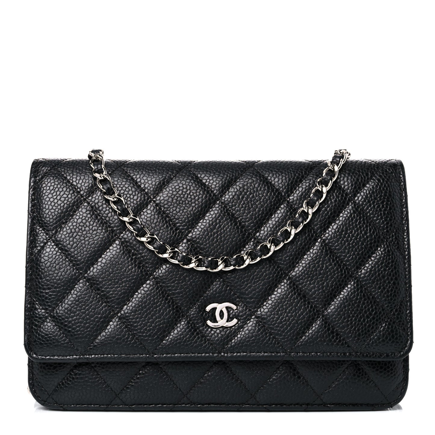 Caviar Quilted Wallet On Chain WOC Black