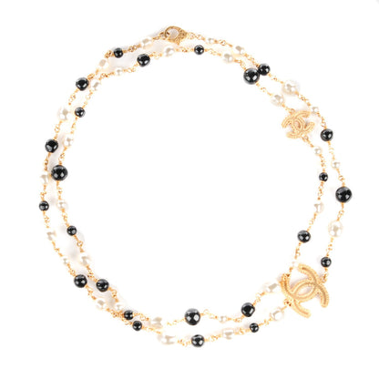Chanel Pearl Beaded CC Long Necklace Gold 1 of 12