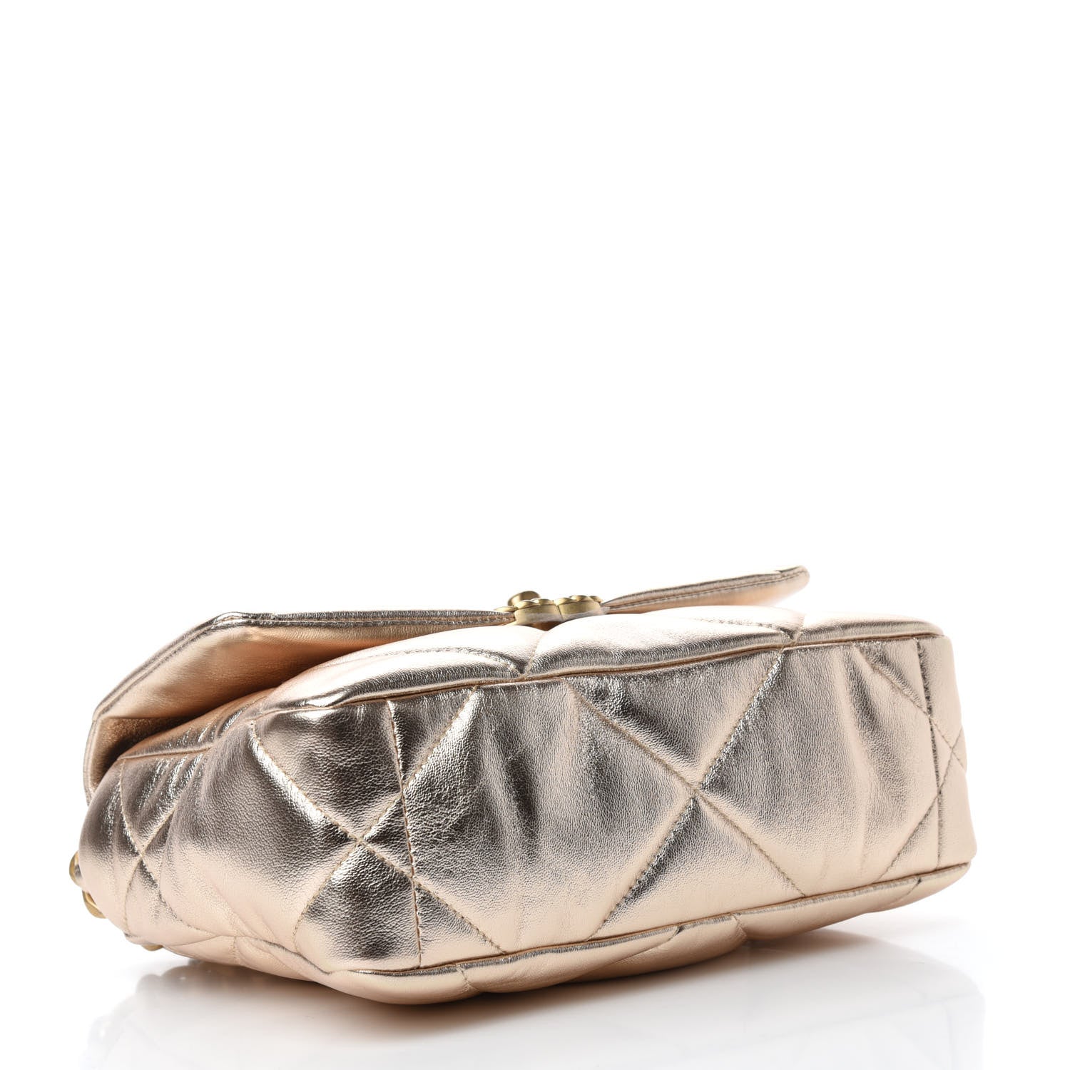 Chanel Metallic Lambskin Quilted Medium Chanel 19 Flap Gold 4 of 11