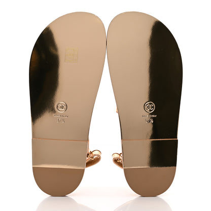 Chanel Metallic Laminated Calfskin Velcro Dad Sandals 37.5 Golden 5 of 9