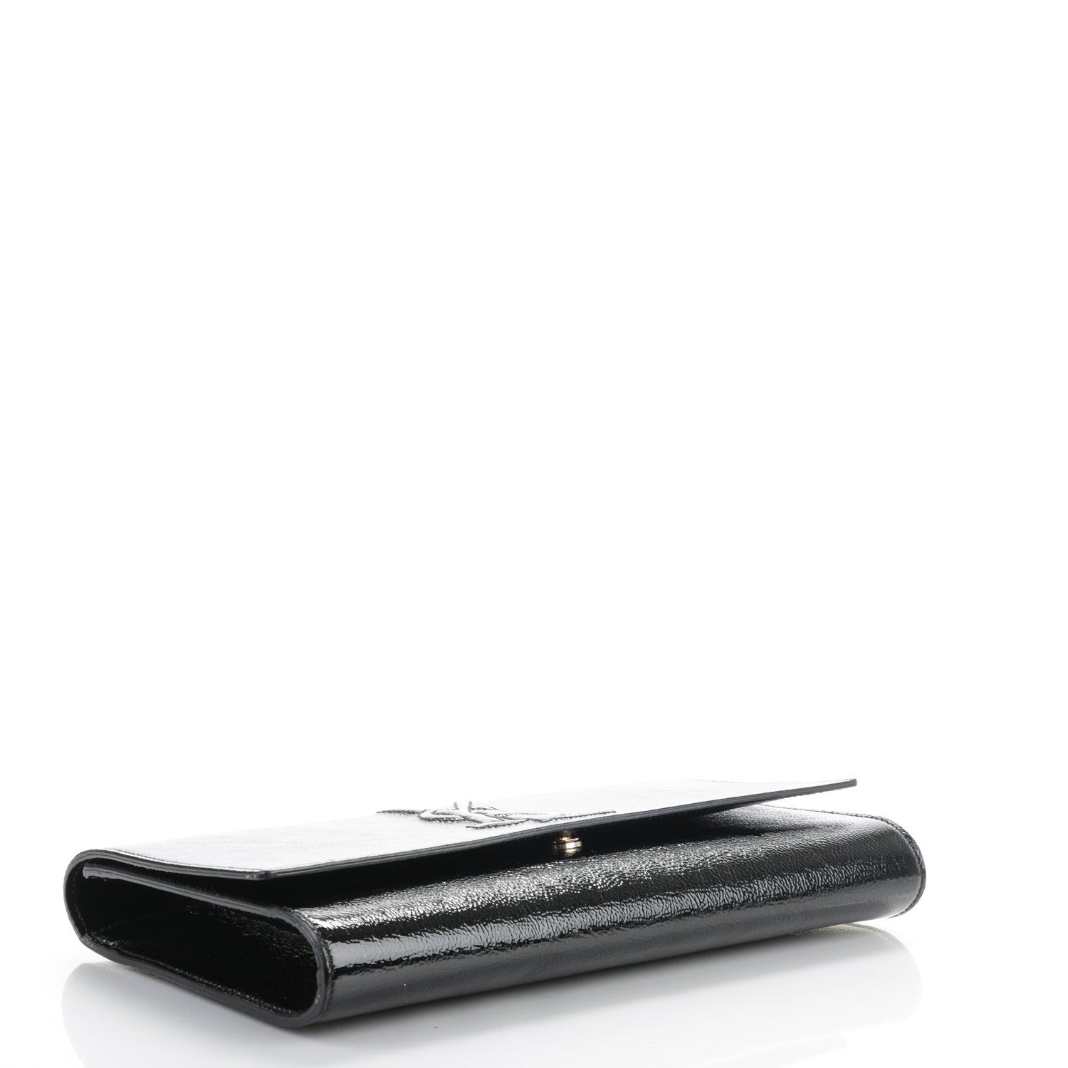 Saint Laurent Textured Patent Monogram Large Belle De Jour Clutch Black 4 of 7
