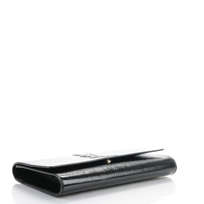 Saint Laurent Textured Patent Monogram Large Belle De Jour Clutch Black 4 of 7