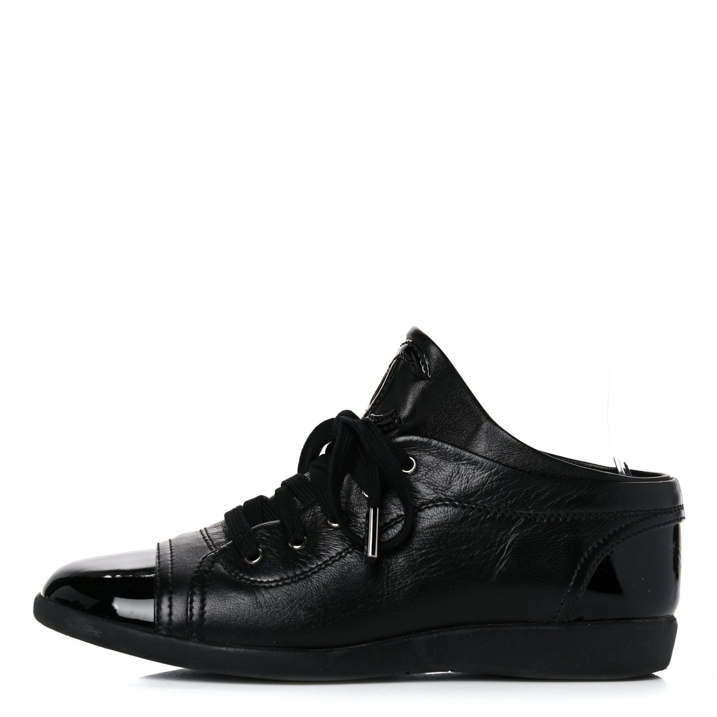 Lambskin Patent Cap Toe CC Sneakers 37.5 Black