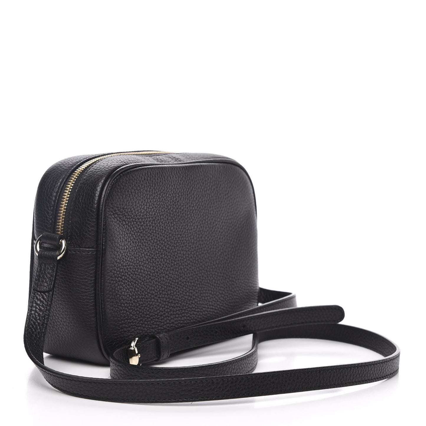 Pebbled Calfskin Small Soho Disco Bag Black