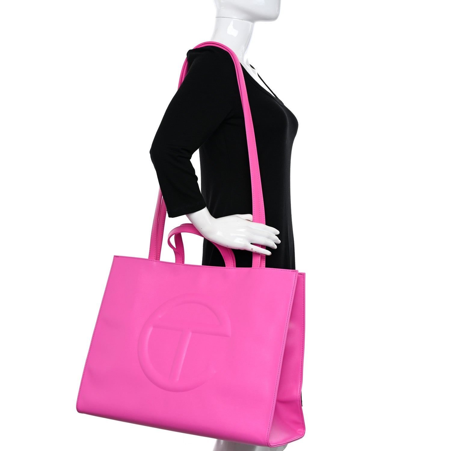 Telfar Vegan Leather Large Shopping Bag Azalea 2 of 11