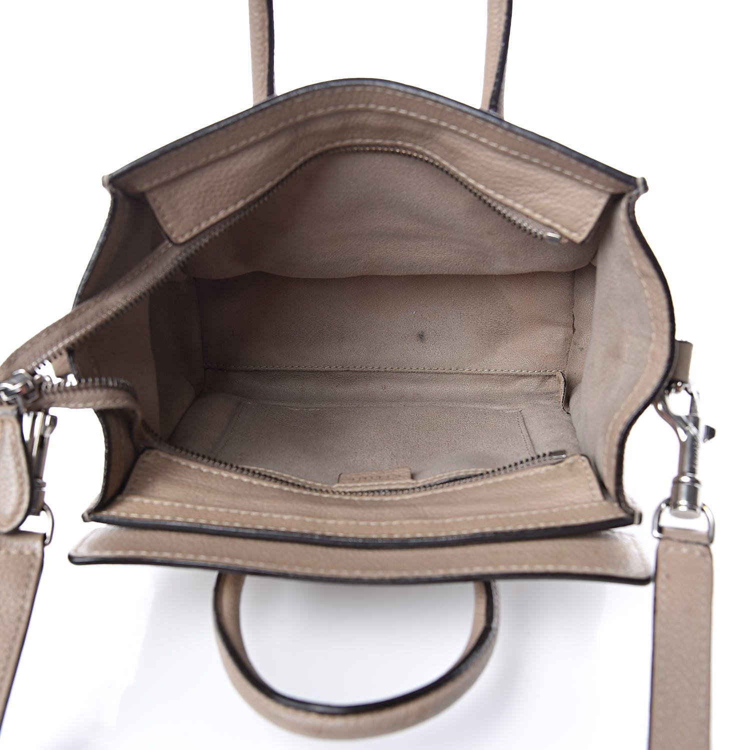 Celine Drummed Calfskin Nano Luggage Dune 5 of 17