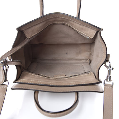 Celine Drummed Calfskin Nano Luggage Dune 5 of 17
