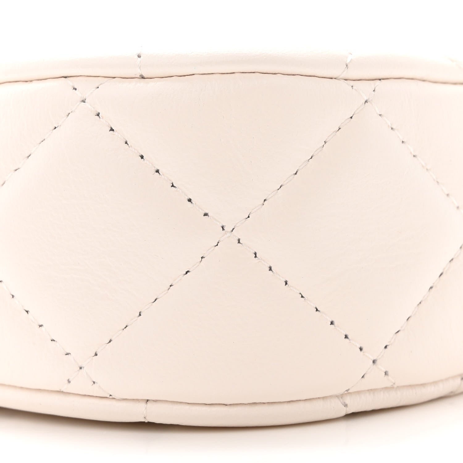 Chanel Crumpled Calfskin Quilted Braided CC Small Hobo White 10 of 12
