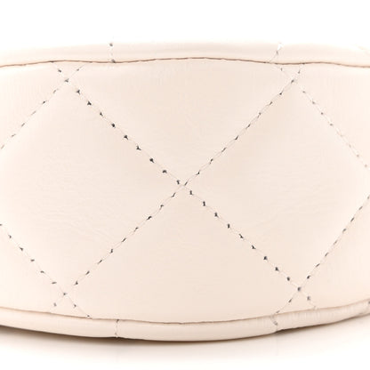 Chanel Crumpled Calfskin Quilted Braided CC Small Hobo White 10 of 12