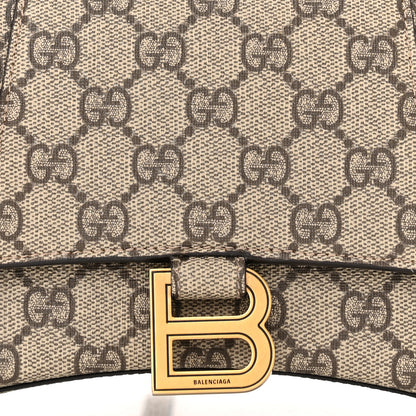 Balenciaga X GUCCI GG Supreme Monogram Small Hourglass Top Handle Bag Beige Ebony 8 of 10