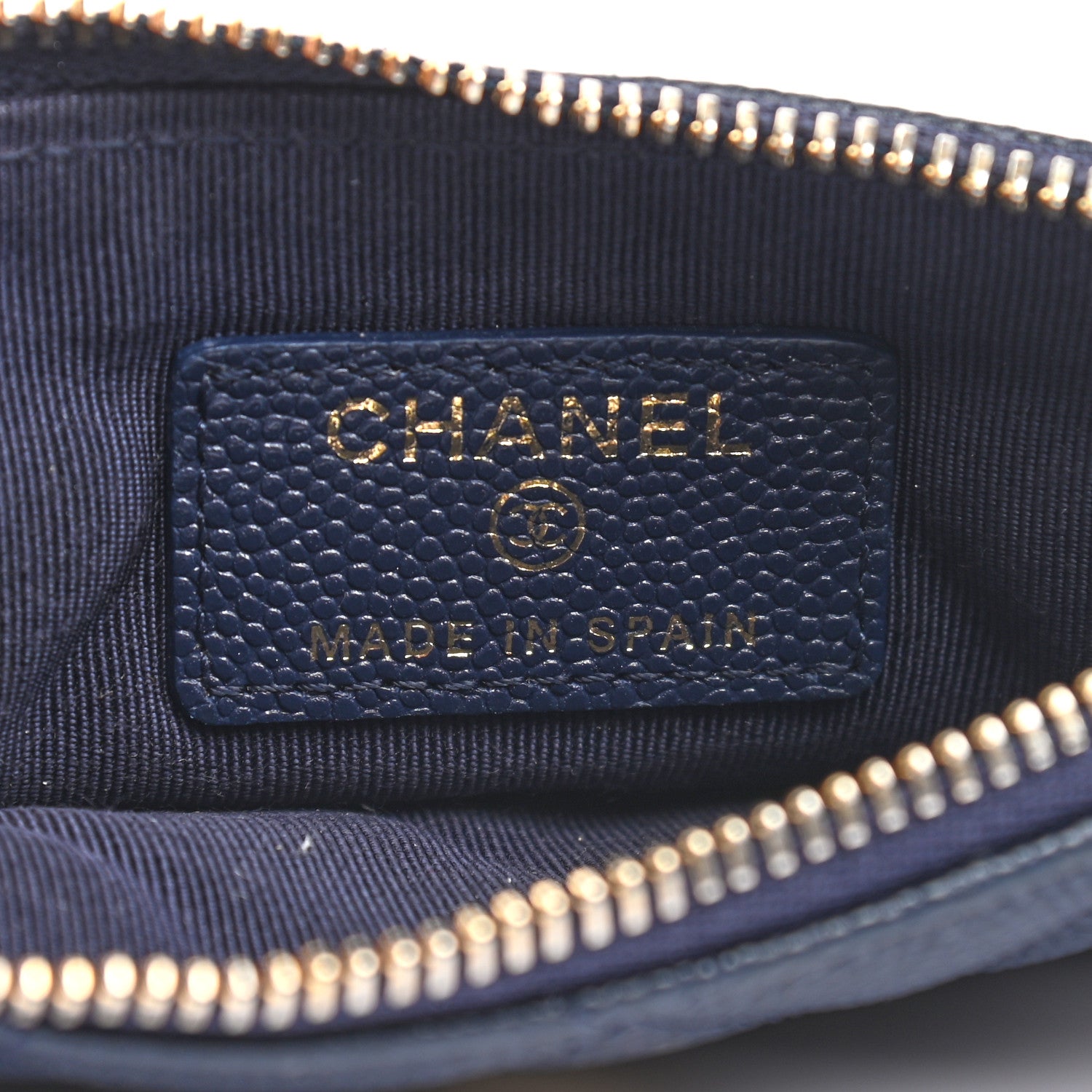 Chanel Caviar Quilted Small Cosmetic Case Navy 6 of 7