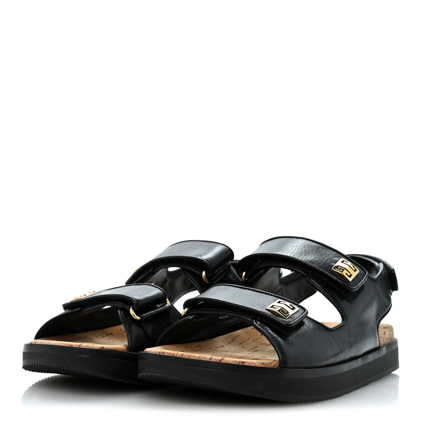 Givenchy Calfskin 4G Strap Flat Sandals 37 Black 4 of 10
