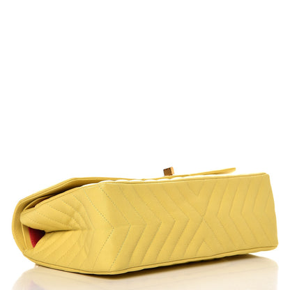 Chanel Sheepskin Chevron Quilted 2.55 Reissue 226 Flap Yellow 5 of 9