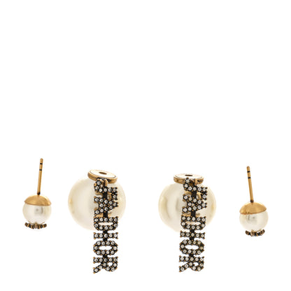 Christian Dior Pearl Crystal J'Adior Tribales Earrings Antique Gold 3 of 4