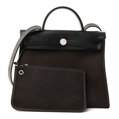 Hermes Military Toile Vache Hunter Herbag Zip 31 PM Ebene Black 7 of 40