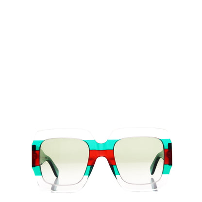 Gucci Square Web Frame GG0178S Sunglasses Green Red 2 of 10