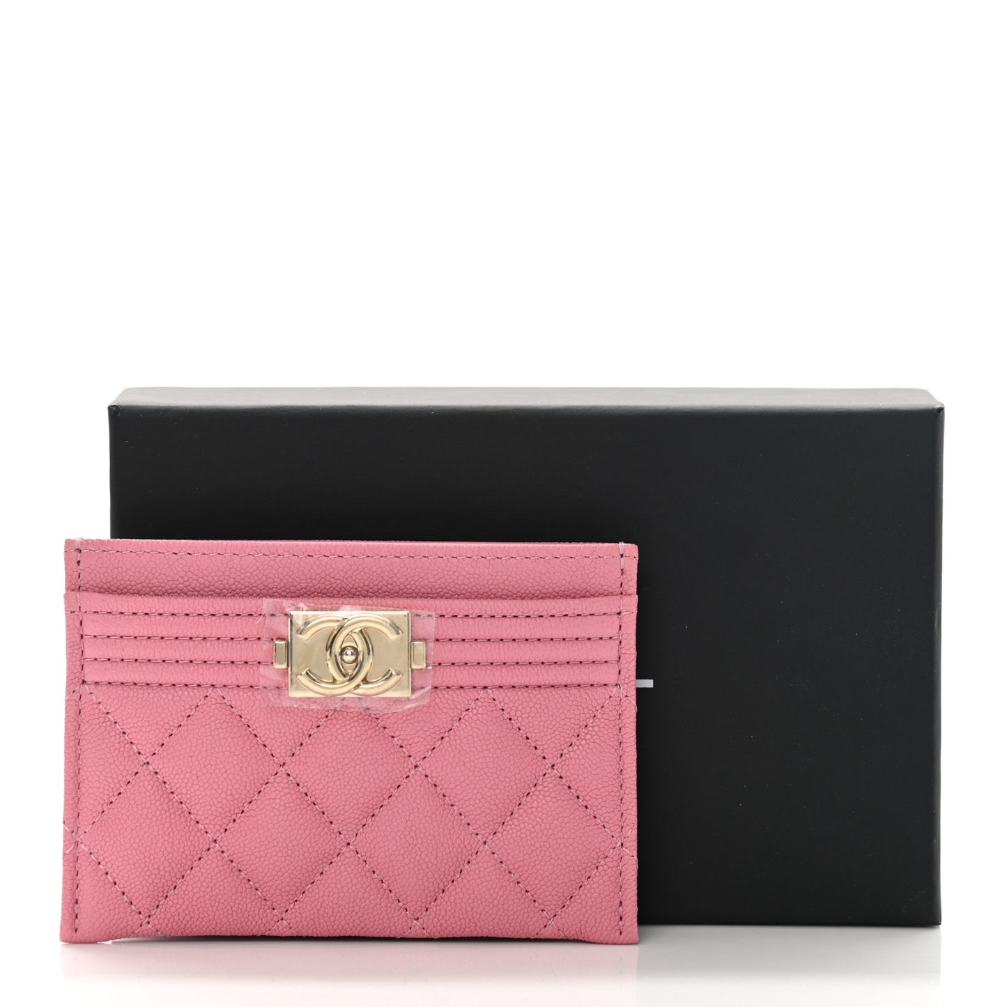 Caviar Quilted Boy Card Holder Pink