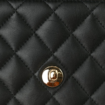 Chanel Lambskin Quilted Mini Lion Charm Top Handle Rectangular Flap Black 12 of 12