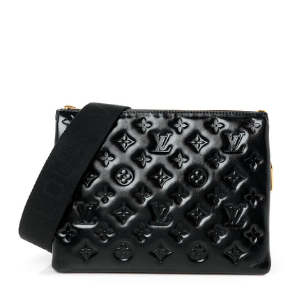 Louis Vuitton Glazed Lambskin Embossed Monogram Coussin PM Black 1 of 10