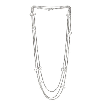 David Yurman Sterling Silver Logo Station Necklace 74" 3 of 4
