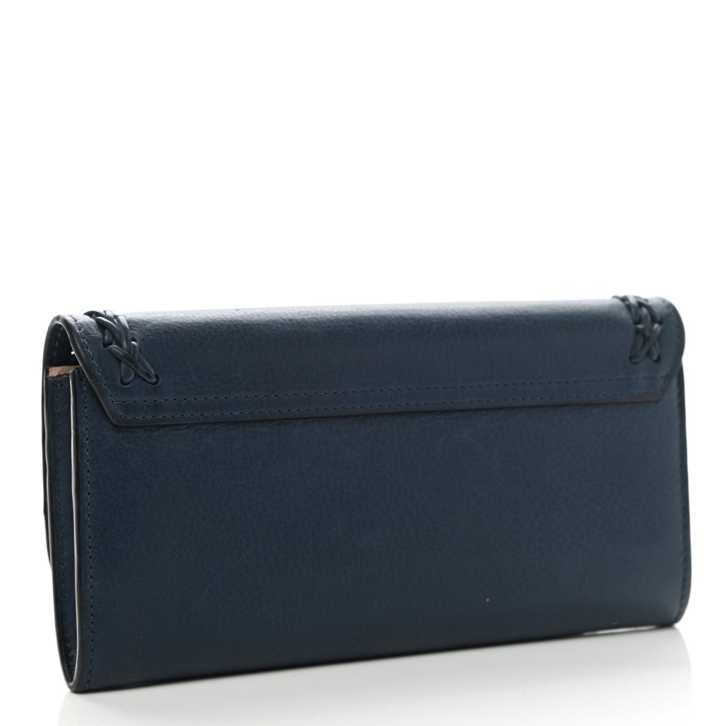 Calfskin Hudson Long Wallet Navy Blue
