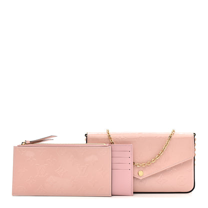 Louis Vuitton Vernis Felicie Chain Wallet Rose Ballerine 3 of 11