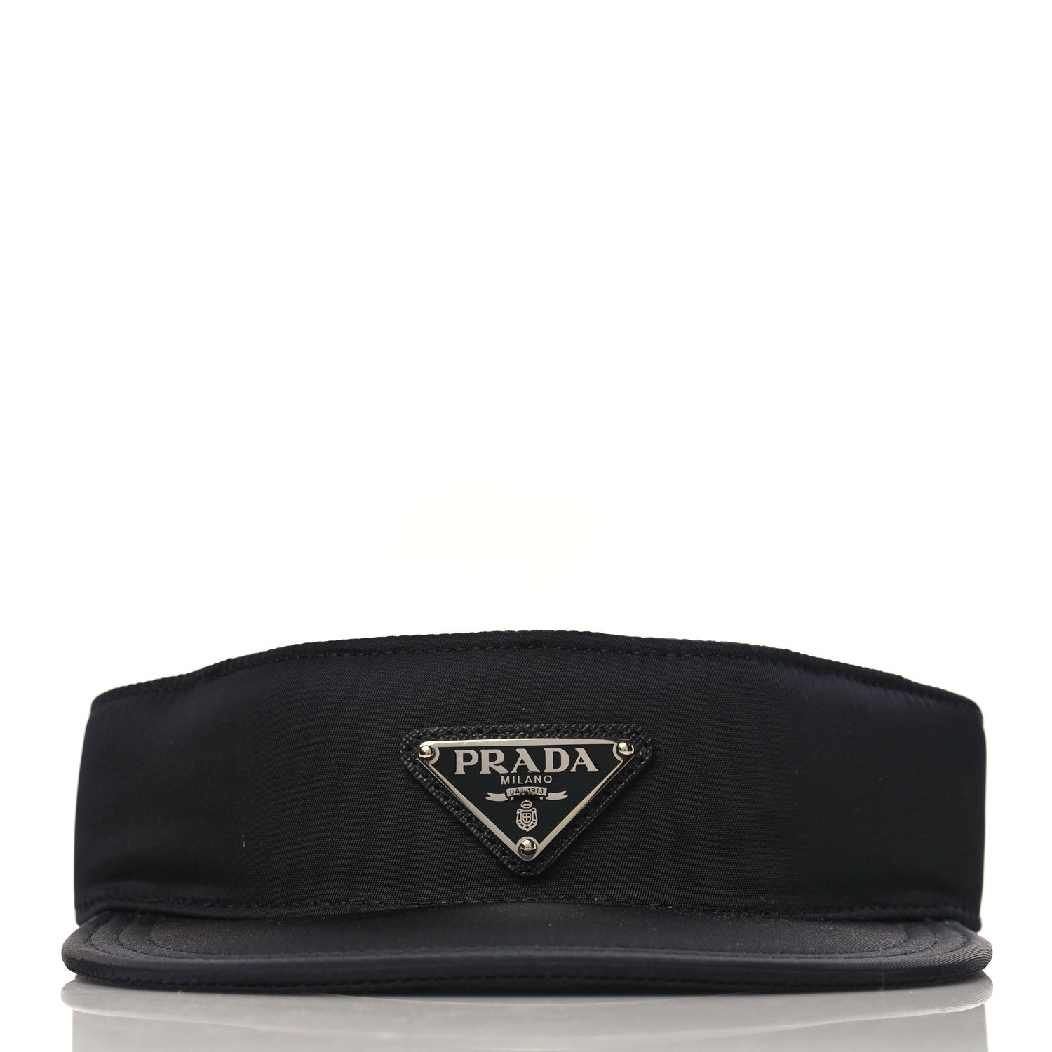 Prada Nylon Metal Triangle Logo Visor L Black 2 of 7
