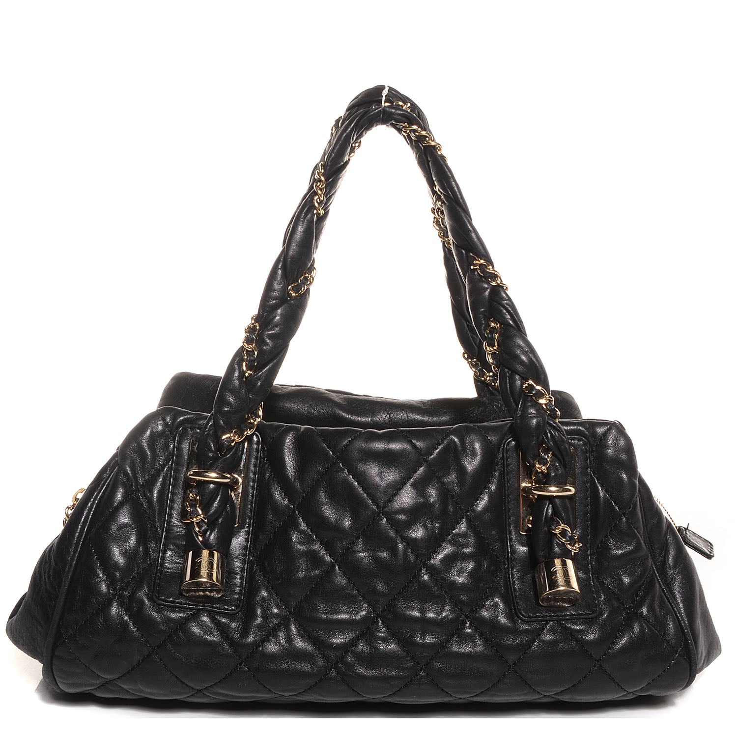 Chanel Distressed Lambskin Lady Braid Bowler Black 1 of 7